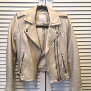 Joie Leolani Metallic Leather Jacket Size XS